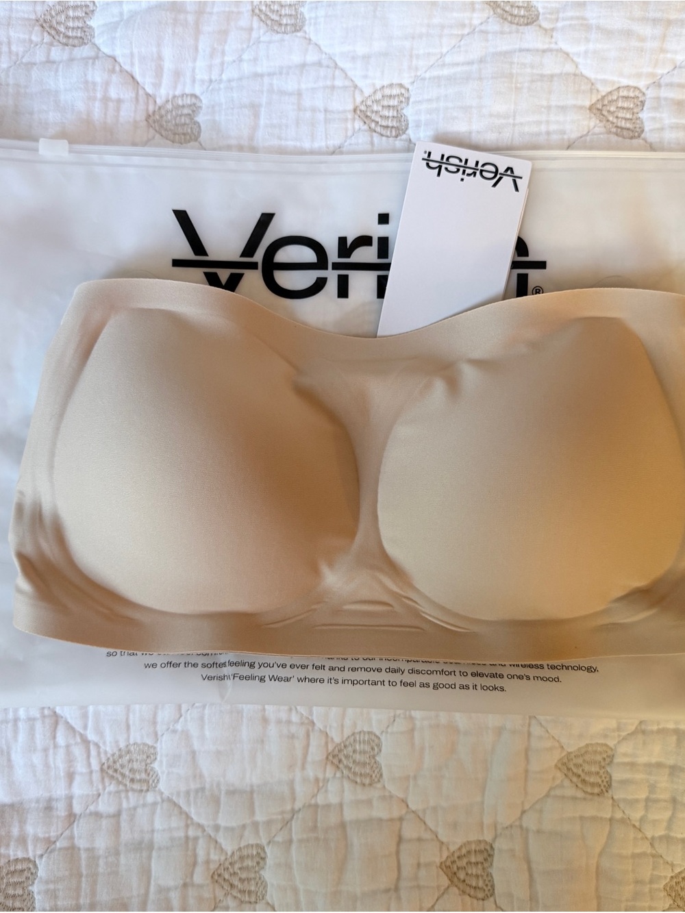 VERISH COOL FIT BRA OFF SHOULDER SIZE MEDIUM, COLOR BEIGE